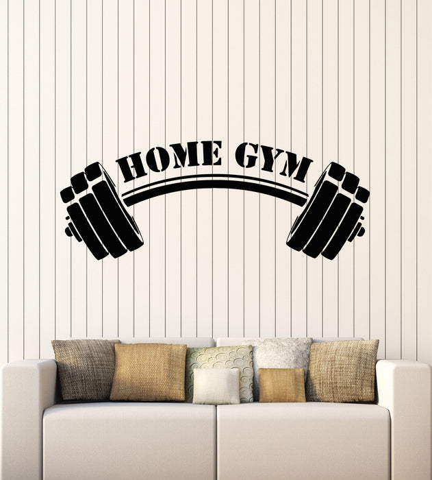 Vinyl Wall Decal Home Gym Barbell Fitness Lifestyle Sport Club Stickers Mural (g5482)