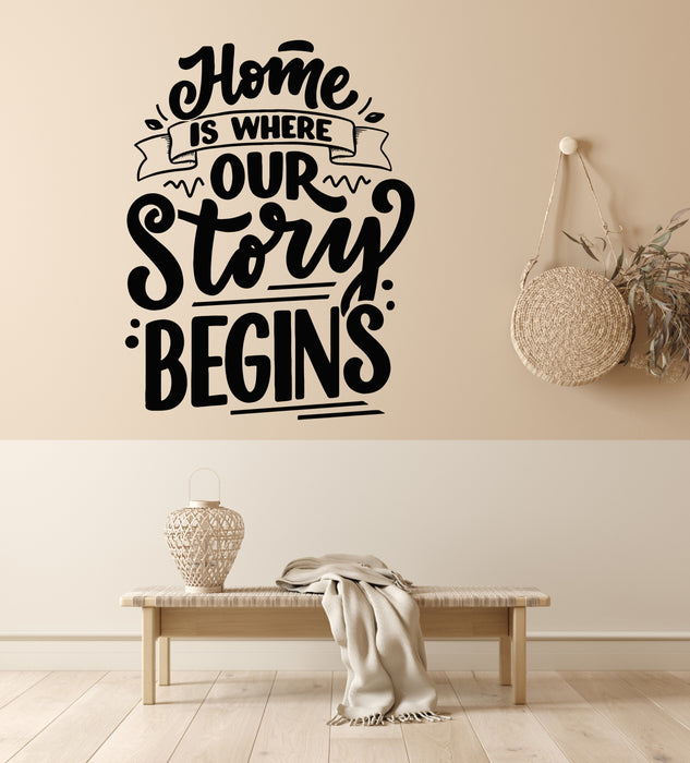 Vinyl Wall Decal Home Is Our Begin Store Inspiring Quote Stickers Mural (g7627)
