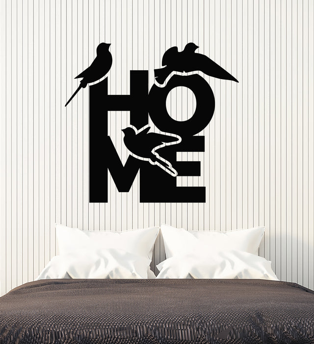 Vinyl Wall Decal Welcome Home Interior Living Room Birds Stickers Mural (g7650)