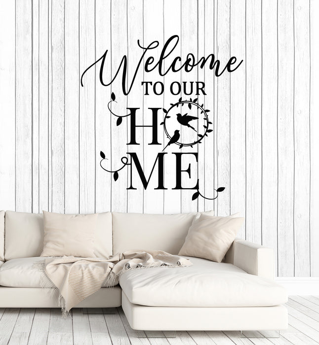 Vinyl Wall Decal Welcome To Our Home Lettering House Words Stickers Mural (g7672)