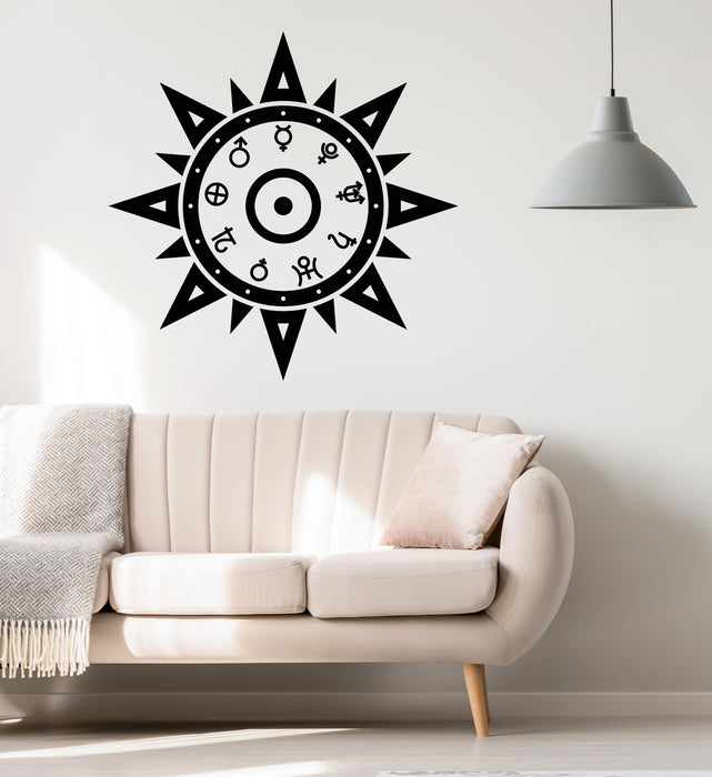 Horoscopes Vinyl Wall Decal Zodiac Sign Sun Symbols Stickers Mural (k083)