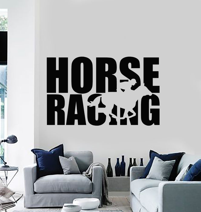 Vinyl Wall Decal Words Horse Rider Racing Horseback Equestrian Sport Stickers Mural (g2378)