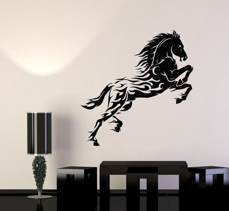 Vinyl Wall Decal Wild Horse Fire Mustang Galloping Animal Stickers Mural (g1214)