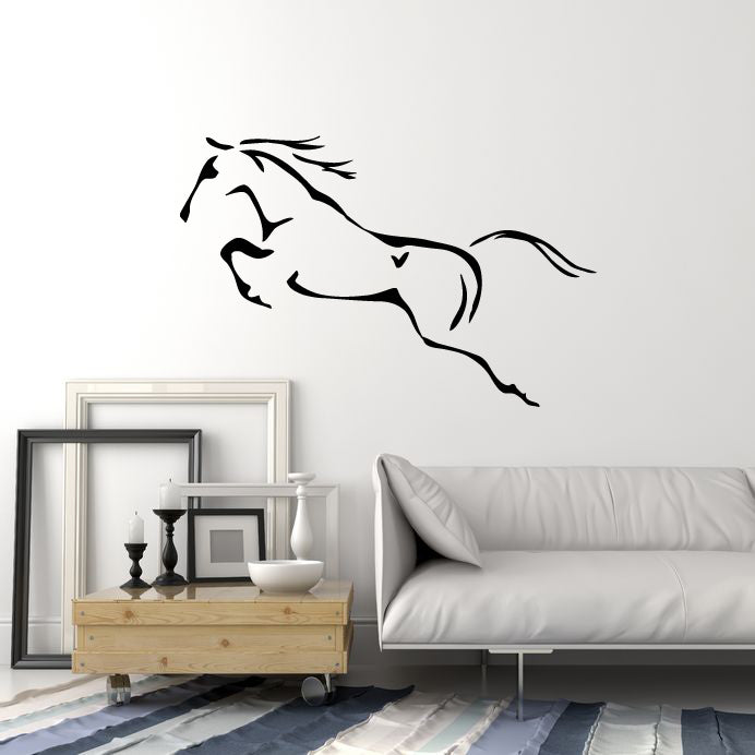 Vinyl Wall Decal Galloping Abstract Horse Beautiful Animals Stickers Mural (g743)