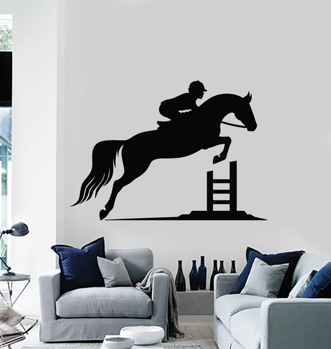Vinyl Wall Decal Jockey Horse Race Horse Polo Jump Racing Stickers Mural (g826)