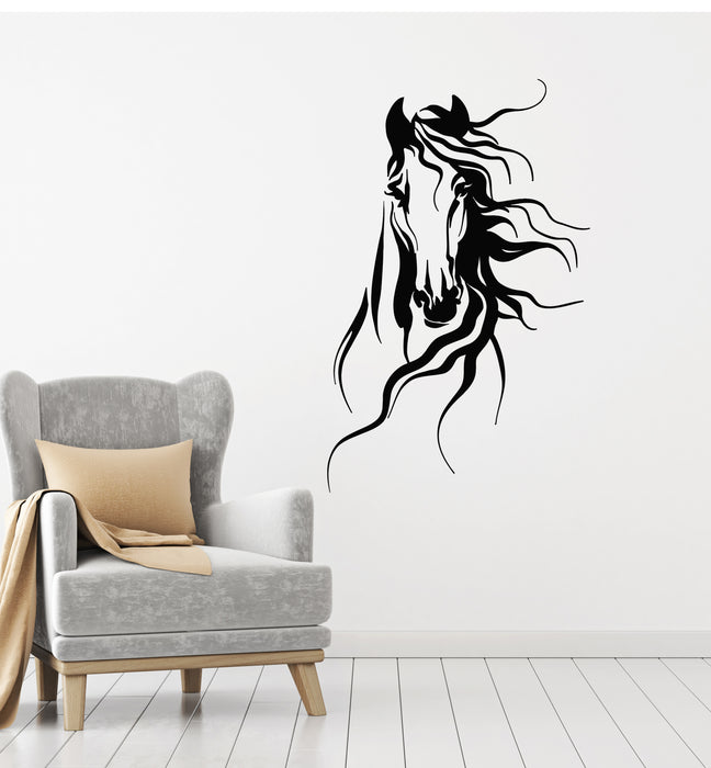 Виниловая наклейка на стену голова лошади домашнее животное жеребец скаковая лошадь наклейки фреска (g1770) 