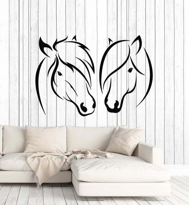 Vinyl Wall Decal Animals Horses Romantic Love Bedroom Art Stickers Mural (g2243)