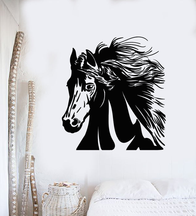 Vinyl Wall Decal Beautiful Horse Head Home Animal Stallion Stickers Mural (g2594)