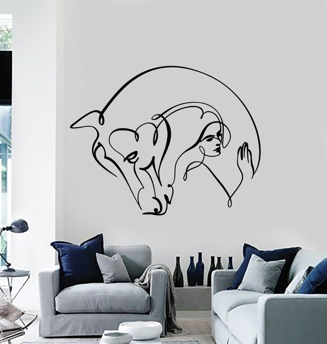 Vinyl Wall Decal Abstract Beautiful Horse Girl Woman Animal Stickers Mural (g3048)