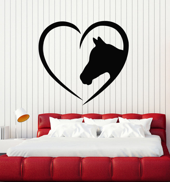 Vinyl Wall Decal Abstract Horse Heart Shape Romance Symbol Stickers Mural (g7884)
