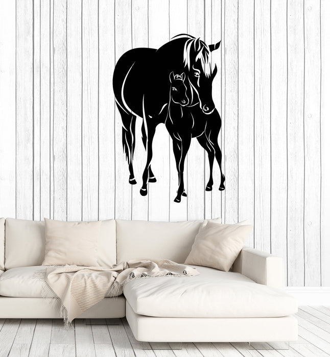 Vinyl Wall Decal Horses Foal Animals Living Room Home Decoration Art Stickers Mural (ig5568)