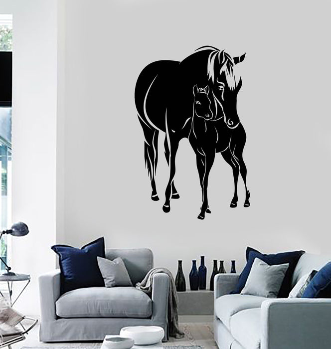 Vinyl Wall Decal Horses Foal Animals Living Room Home Decoration Art Stickers Mural (ig5568)