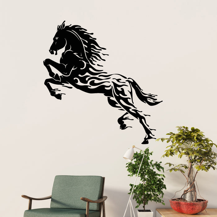 Vinyl Wall Decal Water Drops Abstract Silhouette Horse Animal Stallion Mustang Wild Spirit Stickers (4227ig)