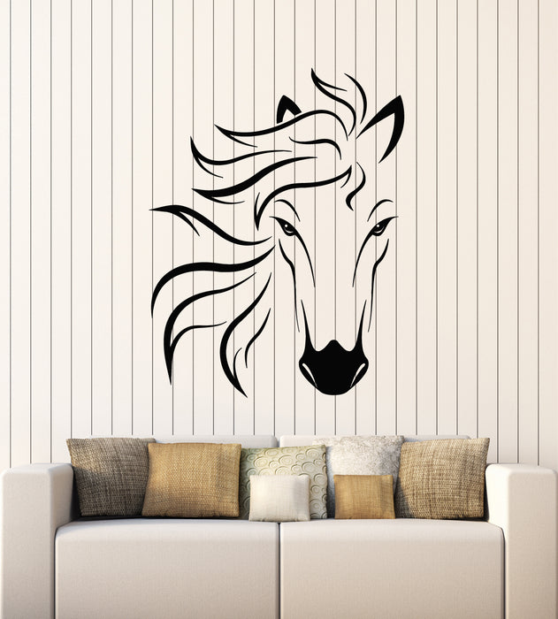 Vinyl Wall Decal Beautiful Horse Head House Pet Room Animal Stickers Mural (g3294)