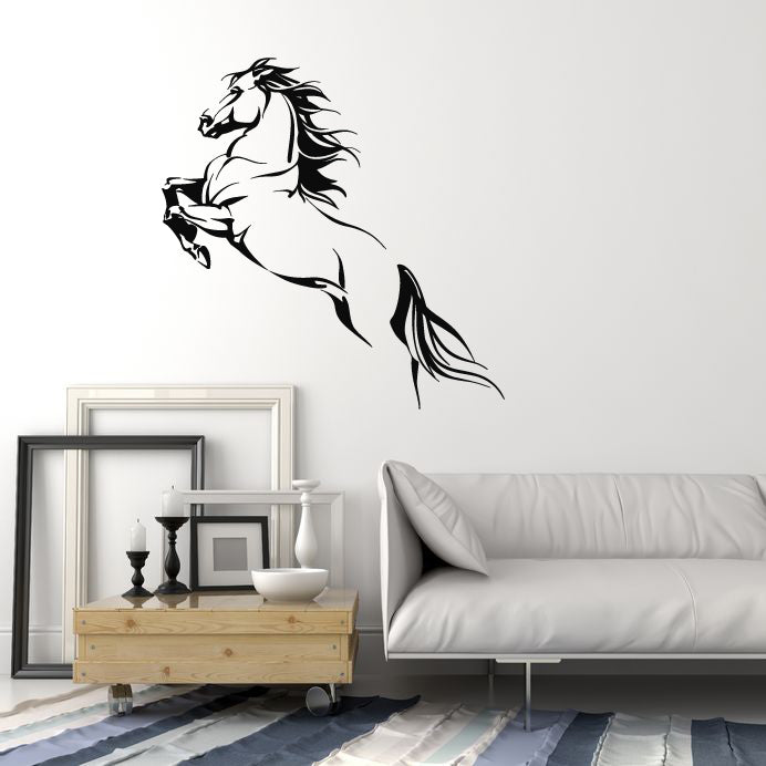 Vinyl Wall Decal Horse Riding  Stallion Wild Animal Mustang Stickers Mural (g7563)