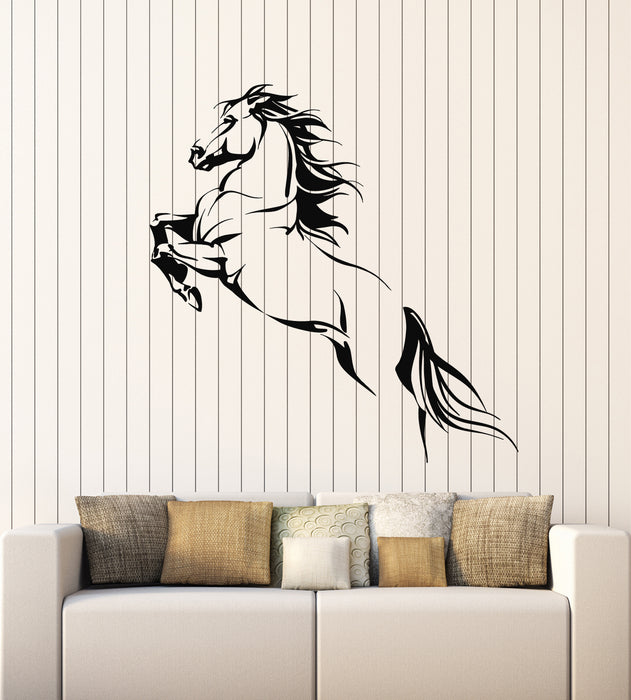 Vinyl Wall Decal Horse Riding  Stallion Wild Animal Mustang Stickers Mural (g7563)