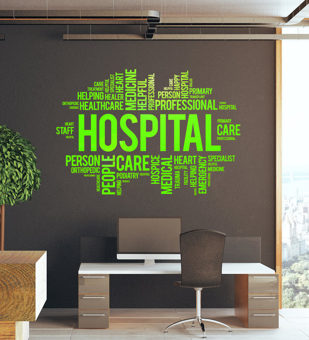 Vinyl Wall Decal Hospital Health Healthcare Medicine Words Cloud Stickers Mural (ig6277)