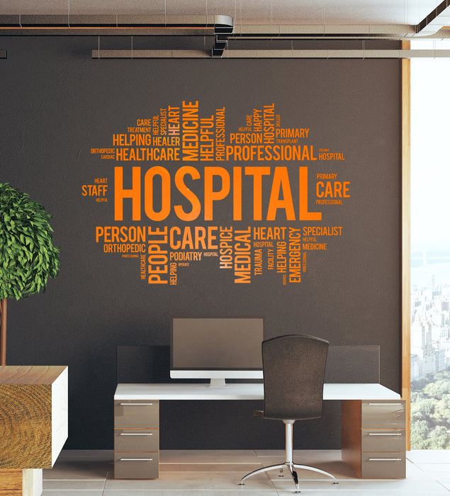Vinyl Wall Decal Hospital Health Healthcare Medicine Words Cloud Stickers Mural (ig6277)
