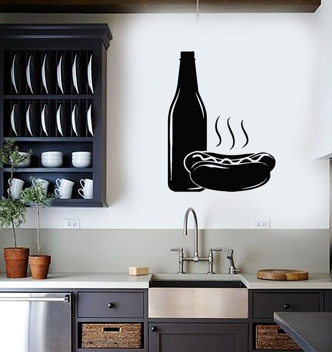 Vinyl Wall Decal Hot Dog Fast Food Bottle Kitchen Decoration Stickers Mural (g267)