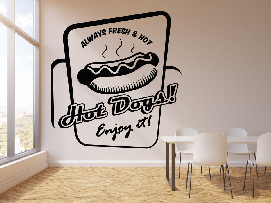 Vinyl Wall Decal Fast Food Hot Dog Cooking Cafe Truck Kitchen Stickers Mural (g2394)