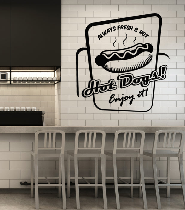 Vinyl Wall Decal Fast Food Hot Dog Cooking Cafe Truck Kitchen Stickers Mural (g2394)