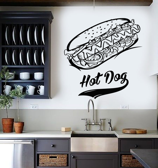 Vinyl Wall Decal Kitchen Street Fast Food Hot Dog Cooking Cafe Stickers Mural (g4911)