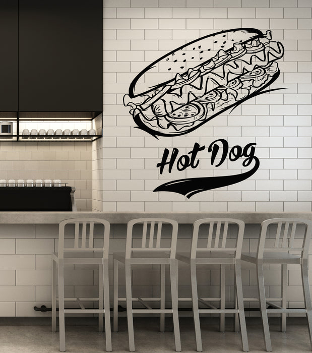 Vinyl Wall Decal Kitchen Street Fast Food Hot Dog Cooking Cafe Stickers Mural (g4911)