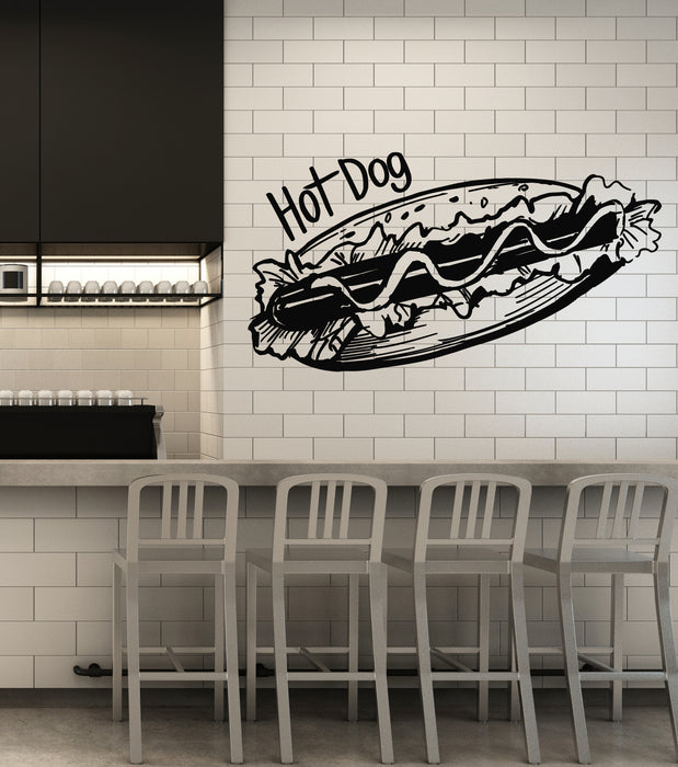 Vinyl Wall Decal Cafe Tasty Hot Dog Cooking Fast Food Truck Stickers Mural (g6470)