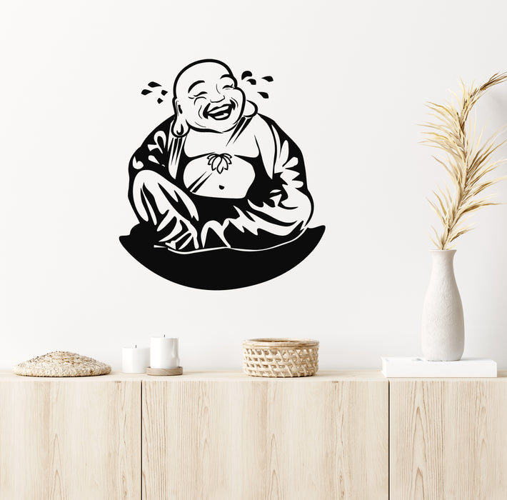 Vinyl Wall Decal Laughing Buddha Symbol Amulet Buddhism Religion Stickers Mural (g7078)