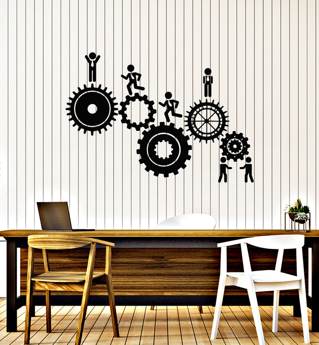 Vinyl Wall Decal HR Gears Teamwork Office Space Business Workers Stickers Mural (g2690)