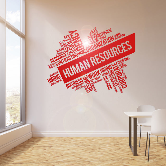 Vinyl Wall Decal Human Resources HR Agency Department Office Words Decor Idea Stickers Mural (ig6247)