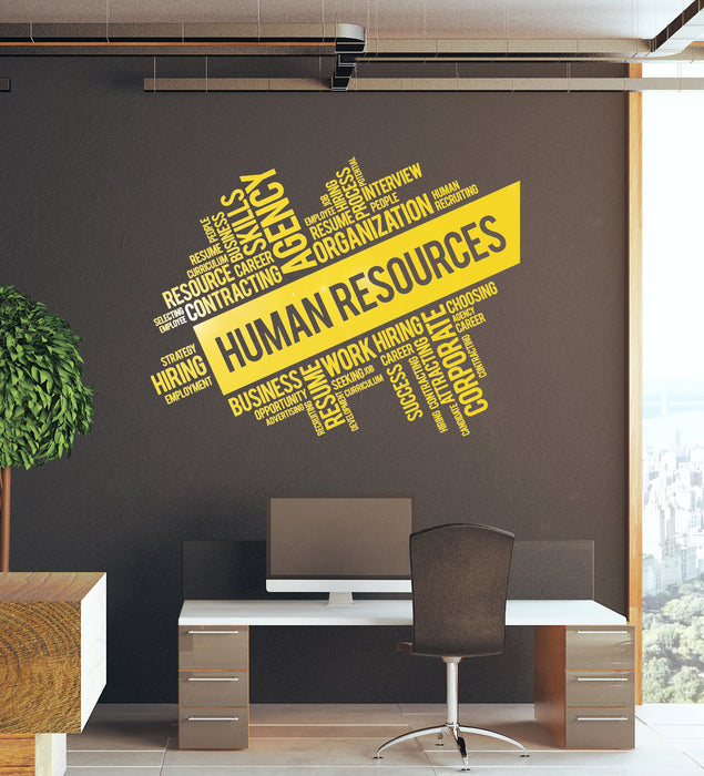 Vinyl Wall Decal Human Resources HR Agency Department Office Words Decor Idea Stickers Mural (ig6247)