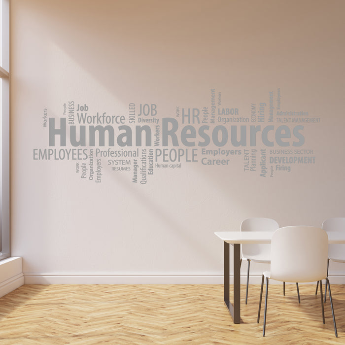 Vinyl Wall Decal Human Resources HR Words Cloud Management Office Stickers Mural (ig6223)