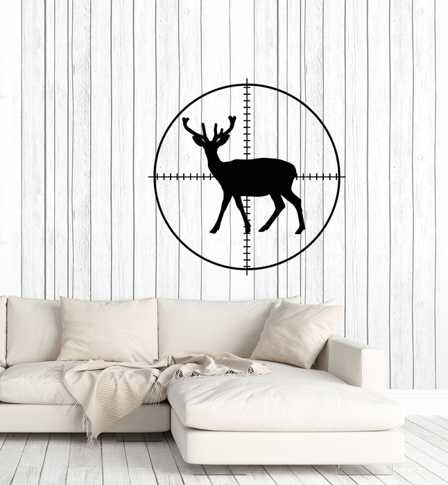 Vinyl Wall Decal Hunting Deer Silhouette Target Hunter Decor Art Stickers Mural (ig5578)