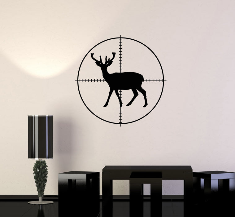Vinyl Wall Decal Hunting Deer Silhouette Target Hunter Decor Art Stickers Mural (ig5578)