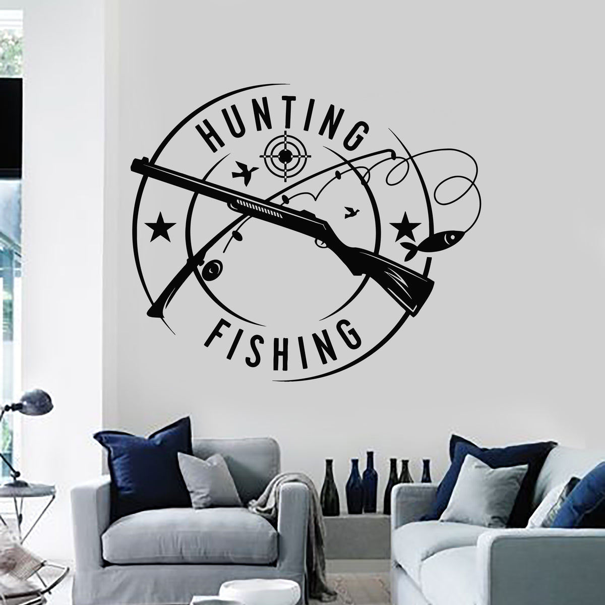 Vinyl Wall Decal Fish Hobby Fishing Pole Hunting Store Decor Stickers —  Wallstickers4you