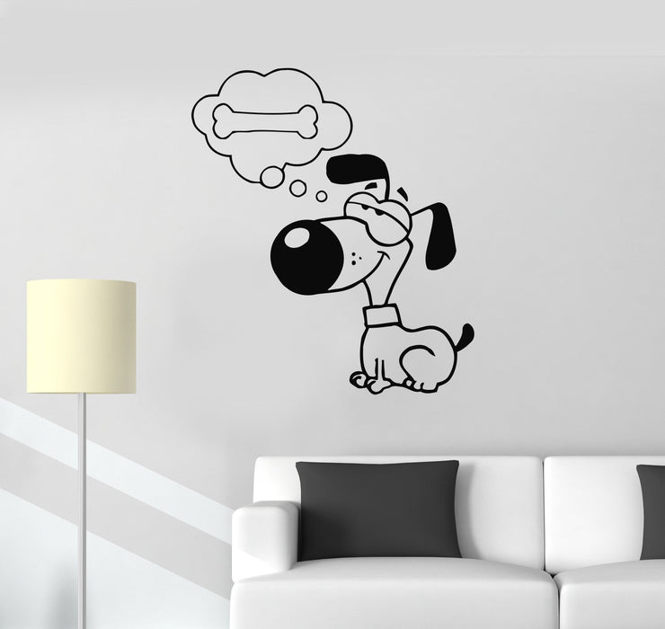 Vinyl Decal Dog Puppy Kitchen Decor Funny Hunger Animal Wall Stickers Unique Gift (i002)