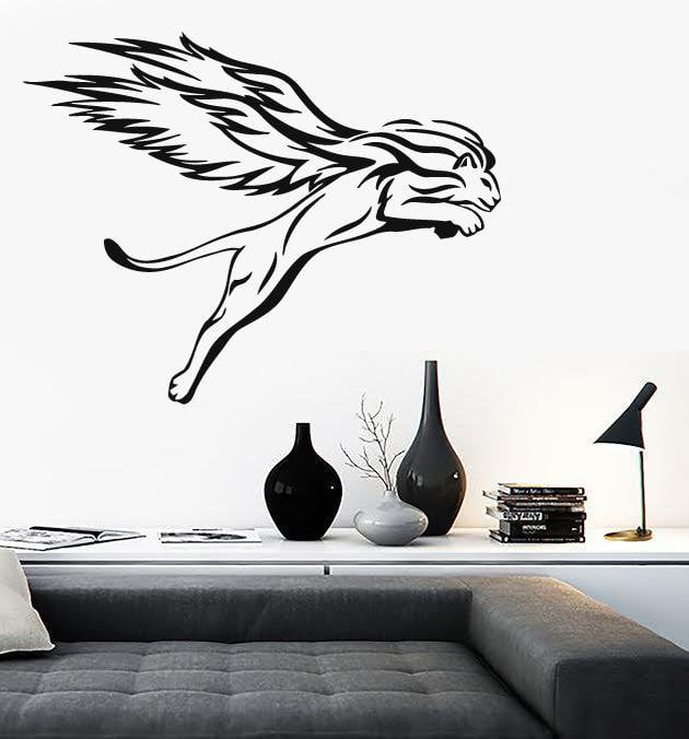 Vinyl Decal Cougar Tribal Animal Winged Cat Wall Stickers Unique Gift (i003)