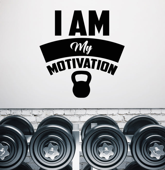 I Am My Motivation Vinyl Wall Decal Decor for Gym Lettering Weight Stickers Mural (k209)