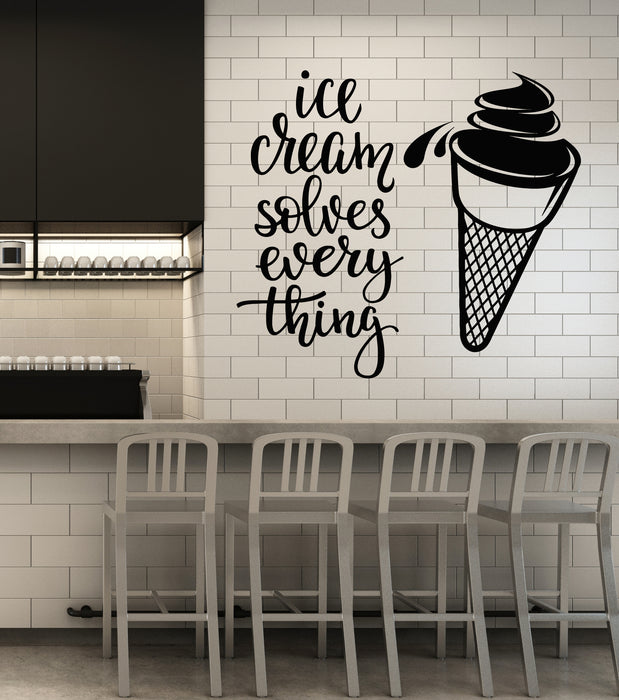 Vinyl Wall Decal Ice Cream Quote Dessert Food Sweet Home Phrase Stickers Mural (g2727)