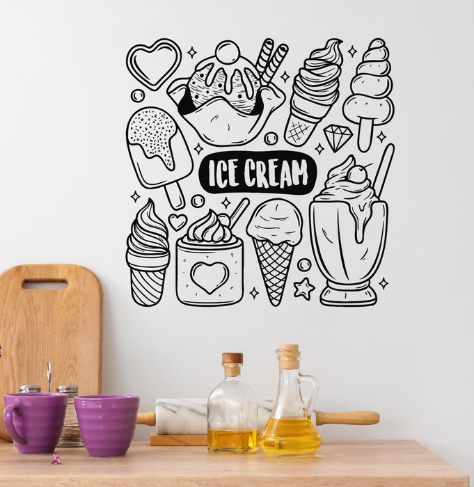 Vinyl Wall Decal Ice Cream Cake Sweet Kitchen Cafe Candy Shop Stickers Mural (g5940)