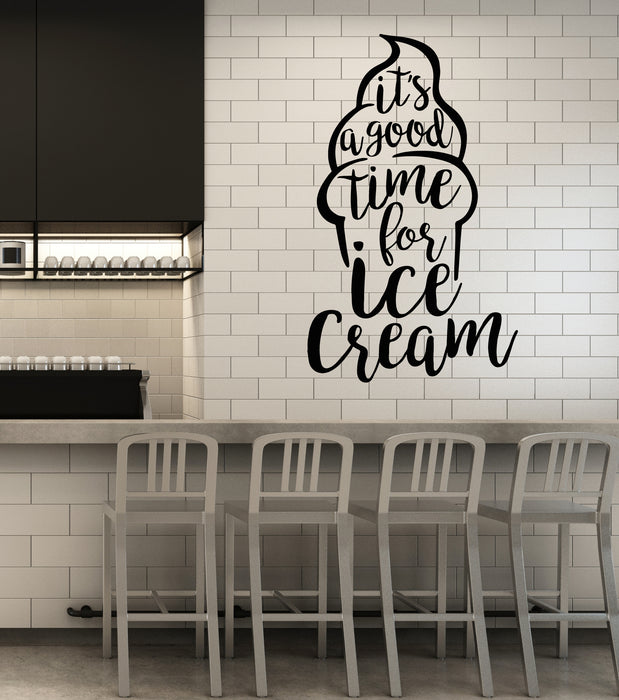 Vinyl Wall Decal Good Time Ice Cream Truck Words Phrase Cafe Stickers Mural (g6804)