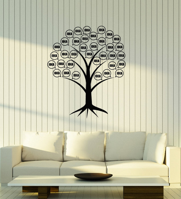 Vinyl Wall Decal Tree Ideas Brainstorm Office Space Decor Room Interior Stickers Mural (ig5707)