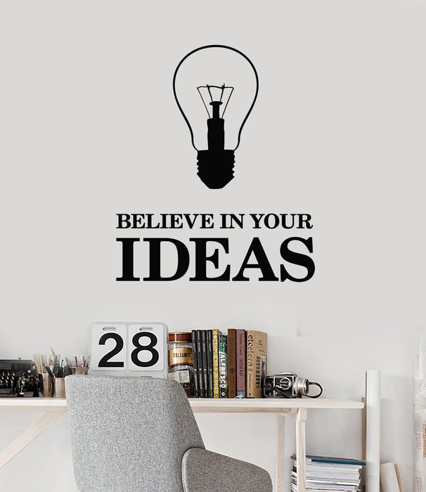 Виниловые наклейки на стену для офиса, мотивирующие фразы, слова, наклейки с идеями в виде лампочки, настенные наклейки (g2765)