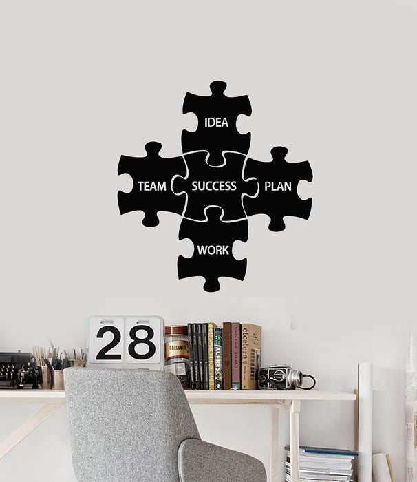 Vinyl Wall Decal Puzzles Team Success Plan Idea Work Stickers Mural (g535)