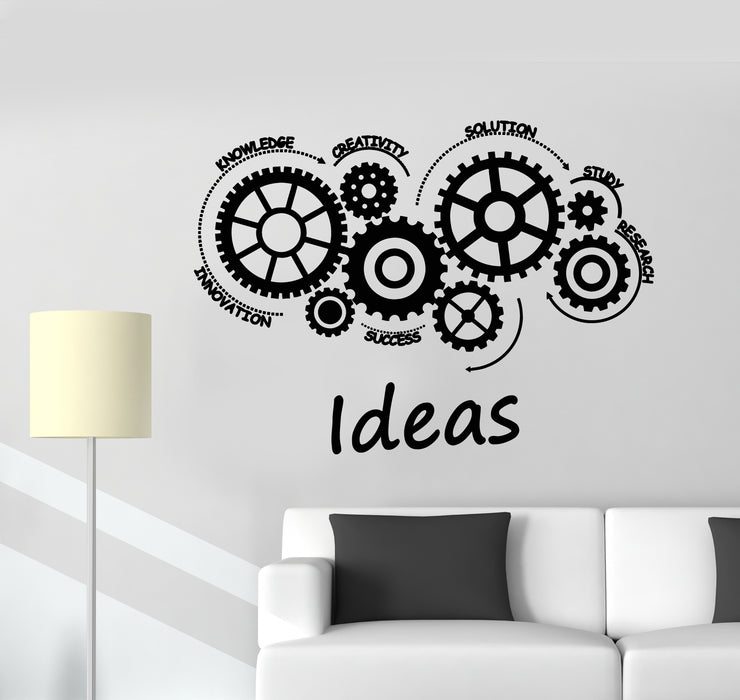Vinyl Wall Decal Ideas Teamwork Office Room Decor Gears Mechanism Stickers Mural (g2908)