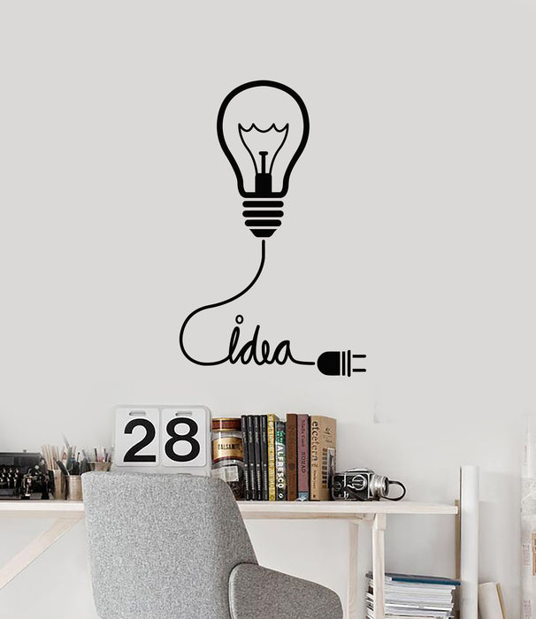 Vinyl Wall Decal Energy Saving Light Bulb Idea Office Style Stickers Mural (g4863)