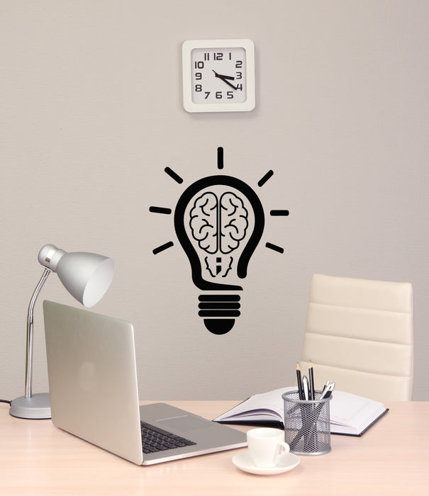 Vinyl Wall Decal Electric Lamp Brain Bulb Creativity Idea Light Stickers Mural (g7505)
