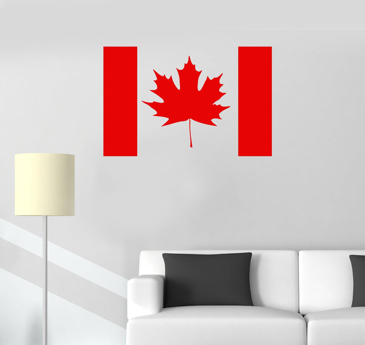 Vinyl Decal Canada Flag Maple Leaf Canadian Room Art Wall Stickers Unique Gift (ig005)