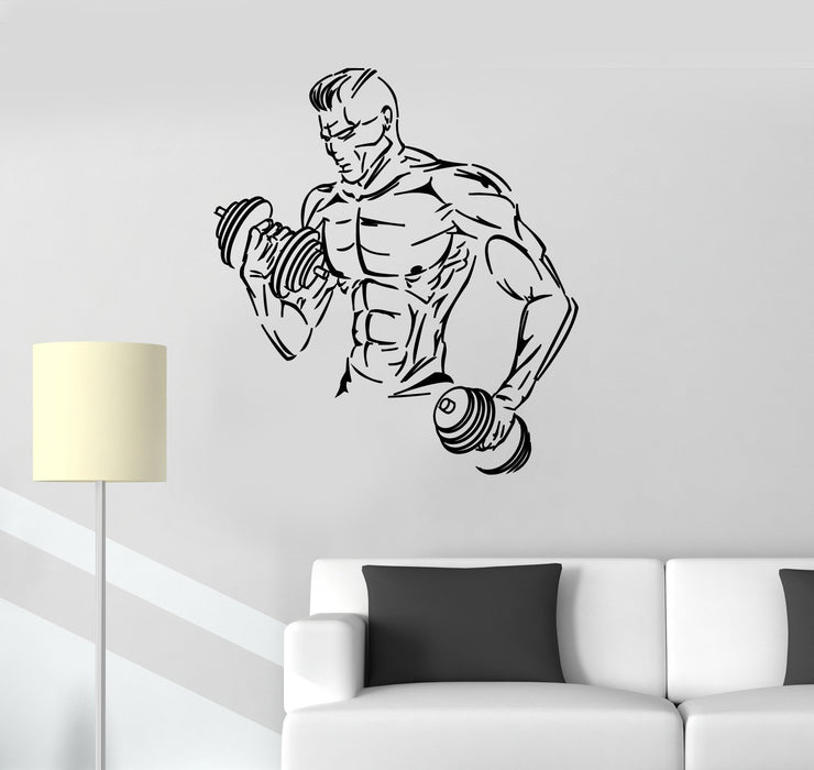 Vinyl Decal Bodybuilding Fitness Strongman Iron Sports Gym Wall Stickers Unique Gift (ig012)